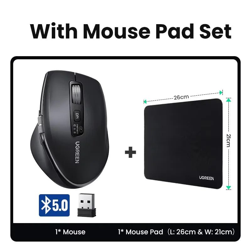 Mouse Sem Fio Ugreen M751 Bluetooth 5.4 Recarregável | Rolagem Rápida e Design Ergonômico Nota: 10/10