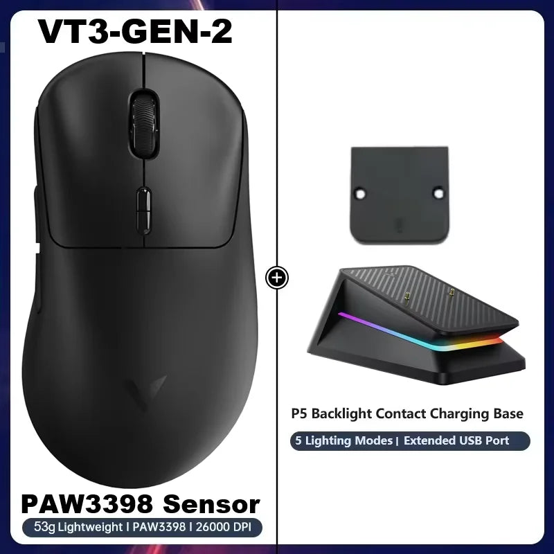 Mouse Gamer Rapoo VT3 Pro Wireless | Sensor de Alta Precisão | Bluetooth + 2.4GHz