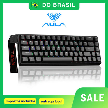 Teclado Gamer AULA WIN68HE RGB | Switch Magnético | Rapid Trigger | 8K Polling Rate