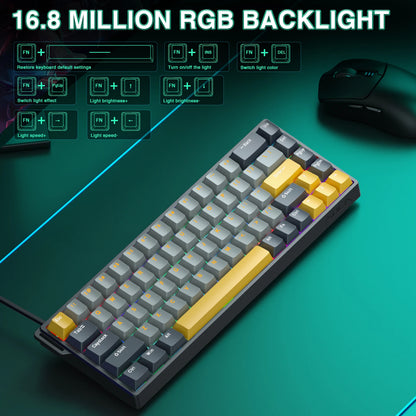 Teclado Gamer AULA WIN68HE RGB | Switch Magnético | Rapid Trigger | 8K Polling Rate
