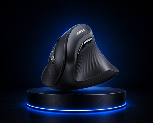Mouse Vertical Ergonômico Ugreen Wireless Bluetooth Recarregável | 4000 DPI