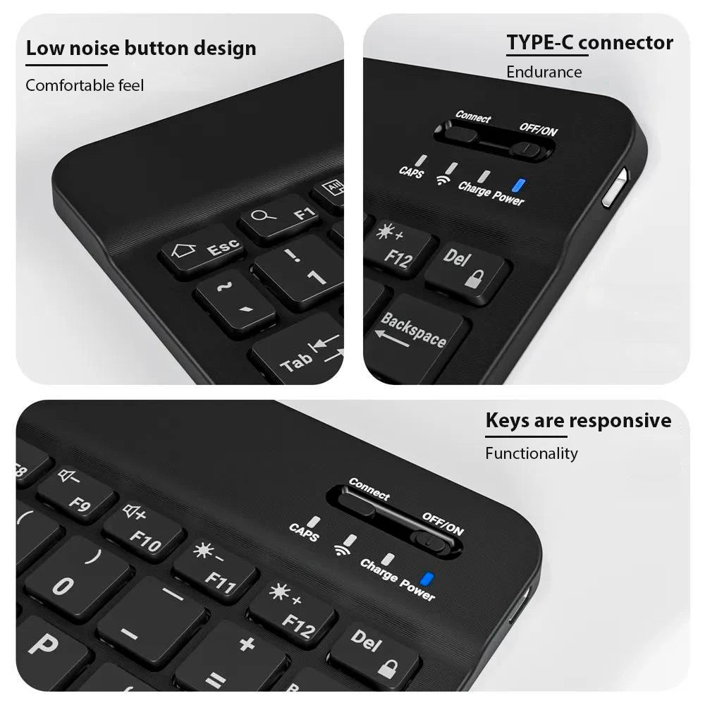 Kit Teclado e Mouse Bluetooth Recarregável | Compatível com Notebook, Tablet, Celular e PC