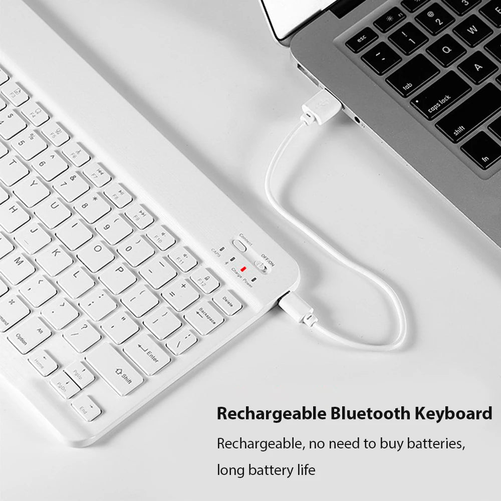 Kit Teclado e Mouse Bluetooth Recarregável | Compatível com Notebook, Tablet, Celular e PC