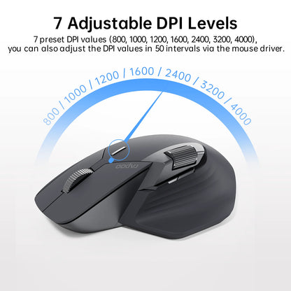 Mouse Ergonômico Rapoo MT760 Wireless Bluetooth Multi Dispositivos Recarregável