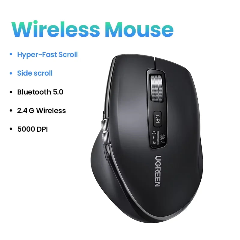 Mouse Sem Fio Ugreen M751 Bluetooth 5.4 Recarregável | Rolagem Rápida e Design Ergonômico  Nota: 10/10