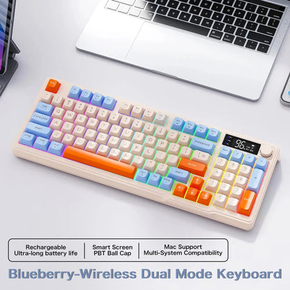 Kit Gamer FreeWolf M96 RGB | Teclado e Mouse Sem Fio Recarregáveis