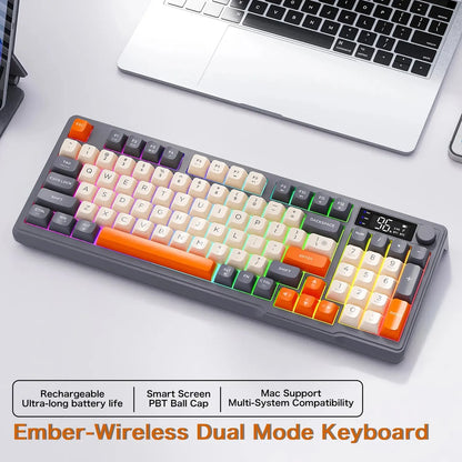 Kit Gamer FreeWolf M96 RGB | Teclado e Mouse Sem Fio Recarregáveis