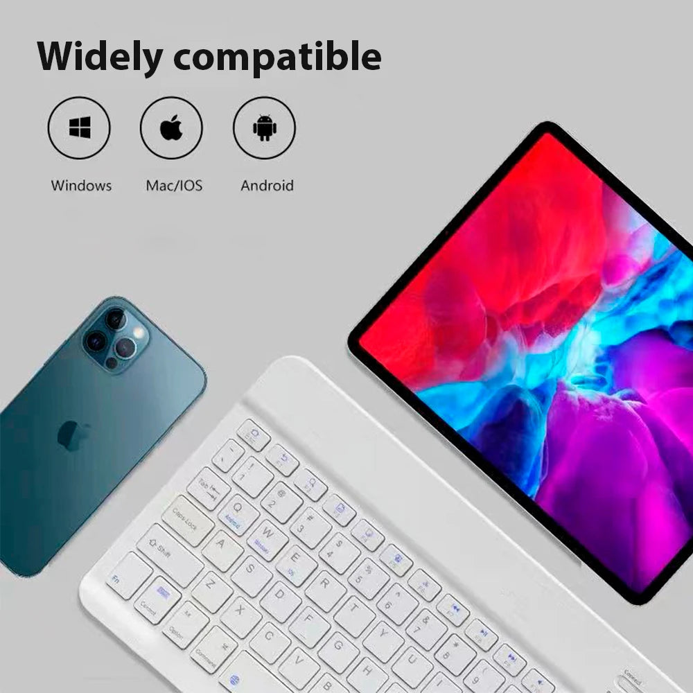 Kit Teclado e Mouse Bluetooth Recarregável | Compatível com Notebook, Tablet, Celular e PC