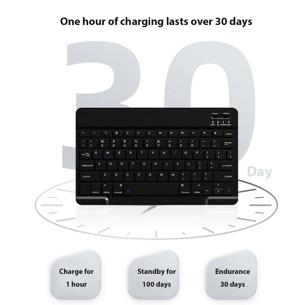 Kit Teclado e Mouse Bluetooth Recarregável | Compatível com Notebook, Tablet, Celular e PC