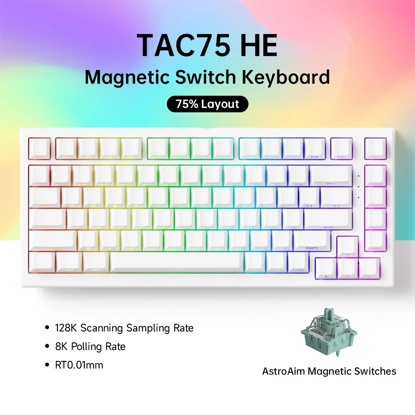 Teclado Gamer Akko TAC75 HE RGB 75% | Hall Effect | Rapid Trigger | Hot Swap