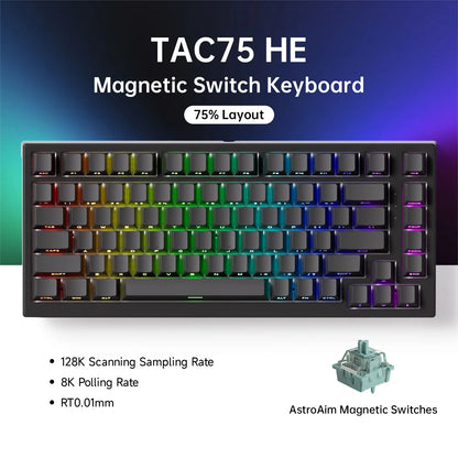 Teclado Gamer Akko TAC75 HE RGB 75% | Hall Effect | Rapid Trigger | Hot Swap