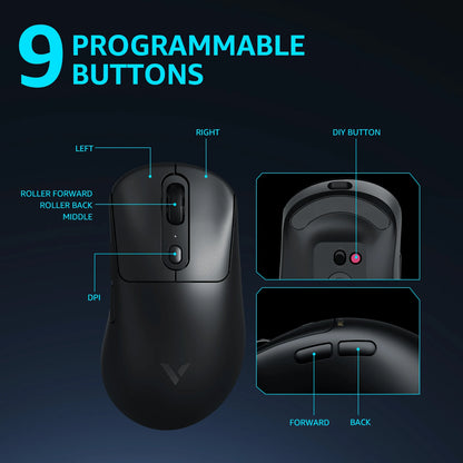Mouse Gamer Rapoo VT3 Pro Wireless | Sensor de Alta Precisão | Bluetooth + 2.4GHz