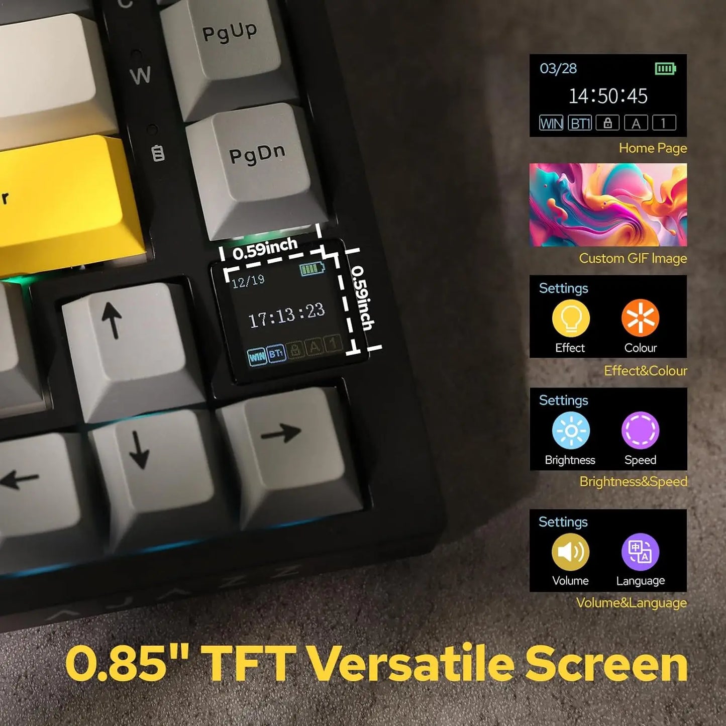 Teclado Mecânico Ajazz AK820 Pro RGB Wireless | Bluetooth | Layout 75% | Hot Swap