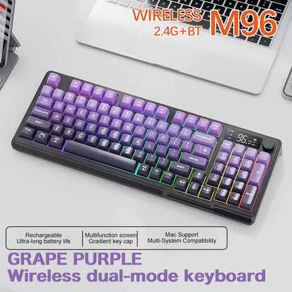 Kit Gamer FreeWolf M96 RGB | Teclado e Mouse Sem Fio Recarregáveis