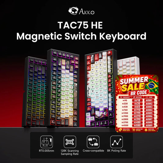 Teclado Gamer Akko TAC75 HE RGB 75% | Hall Effect | Rapid Trigger | Hot Swap