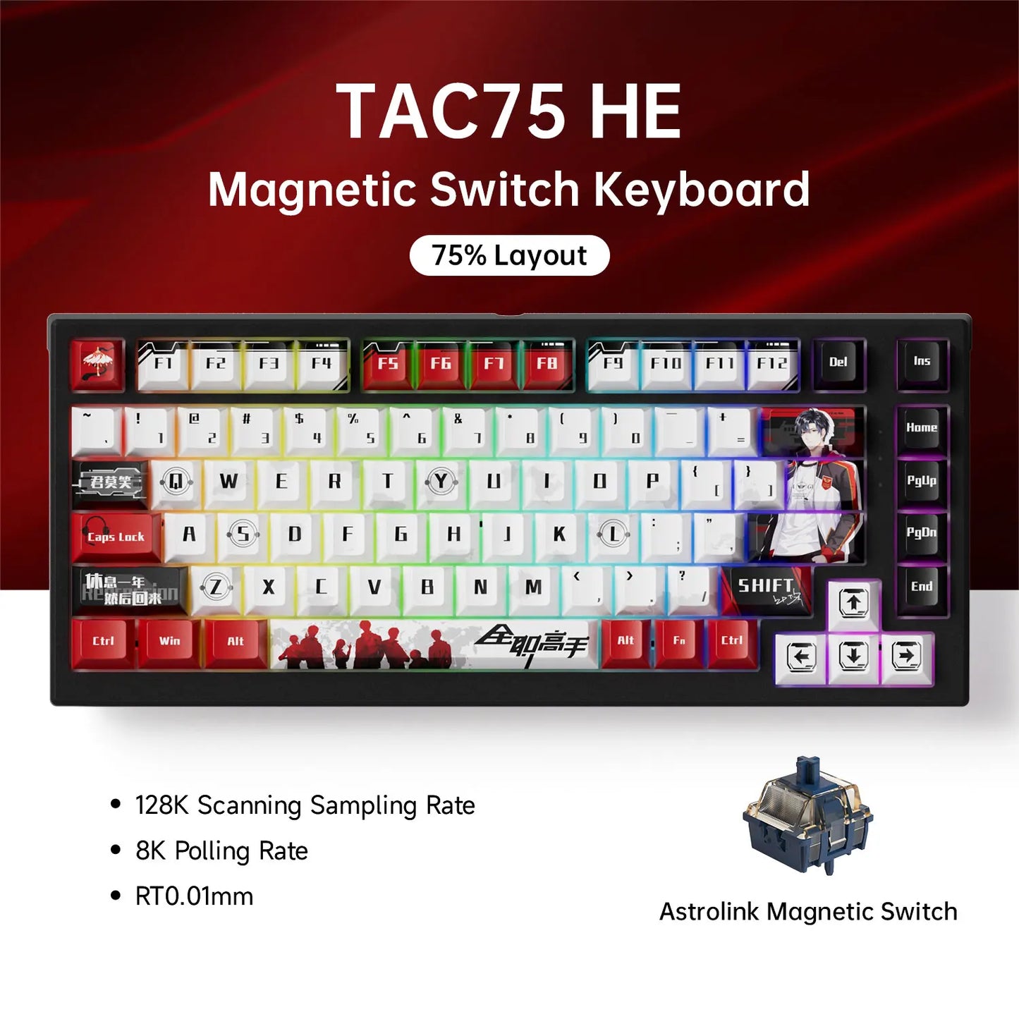 Teclado Gamer Akko TAC75 HE RGB 75% | Hall Effect | Rapid Trigger | Hot Swap
